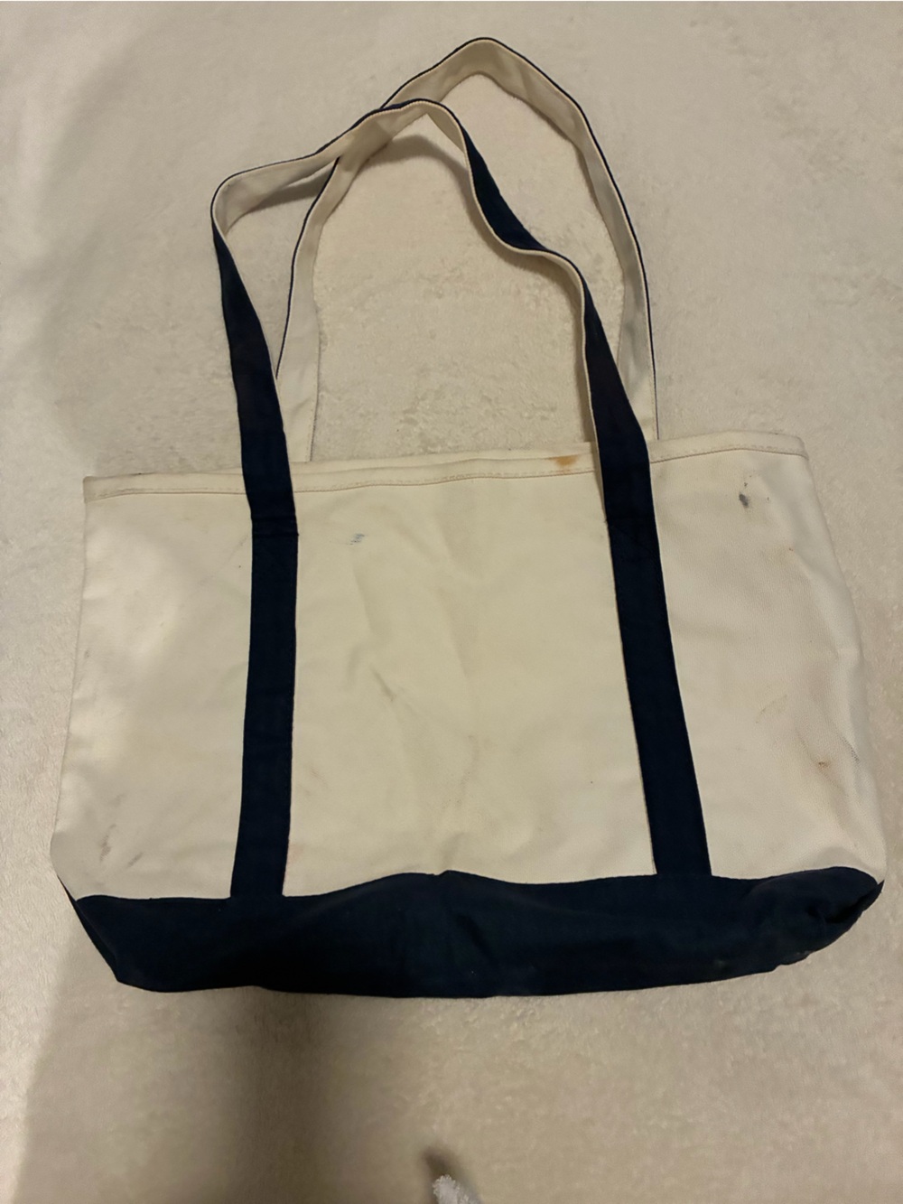 CS Stars Cream and Navy Canvas Tote Bag - Picture 2 of 2
